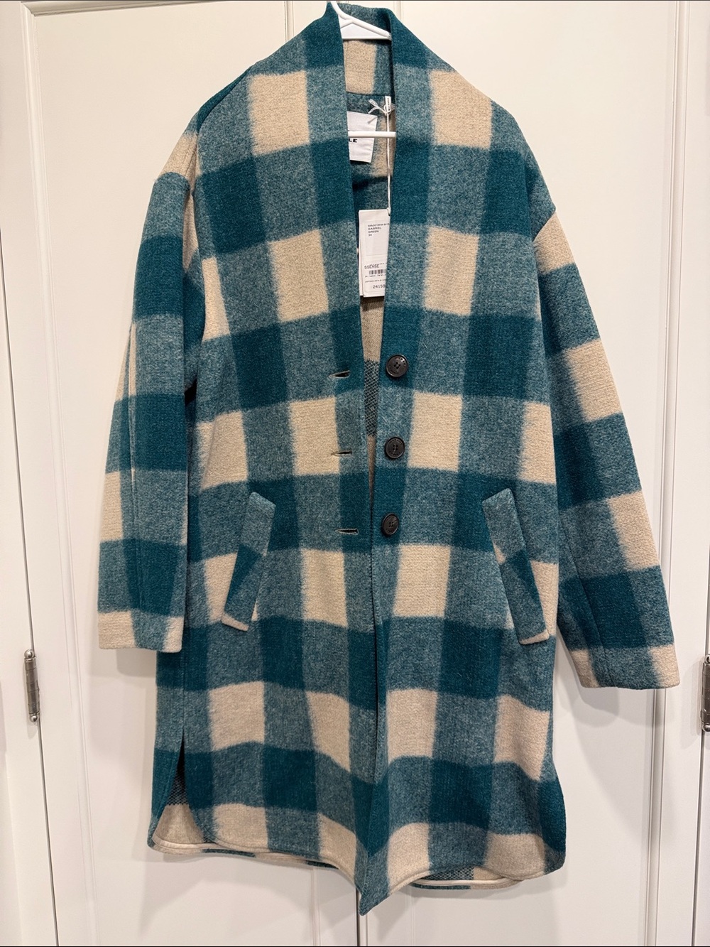 Isabel Marant Etoile Gabriel Coat in Green and Cream size 34
